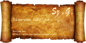 Szarvas Géza névjegykártya