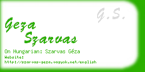 geza szarvas business card